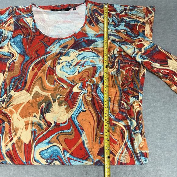 Colleen Lopez 3/4-Sleeve Knit Maxi Dress Women's XL Artsy Summer Beachy Vacation - Picture 8 of 11